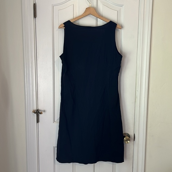 Eileen Fisher | Linen Blend Stretch Sleeveless Smocked Dress Medium Lagenlook - Picture 4 of 7